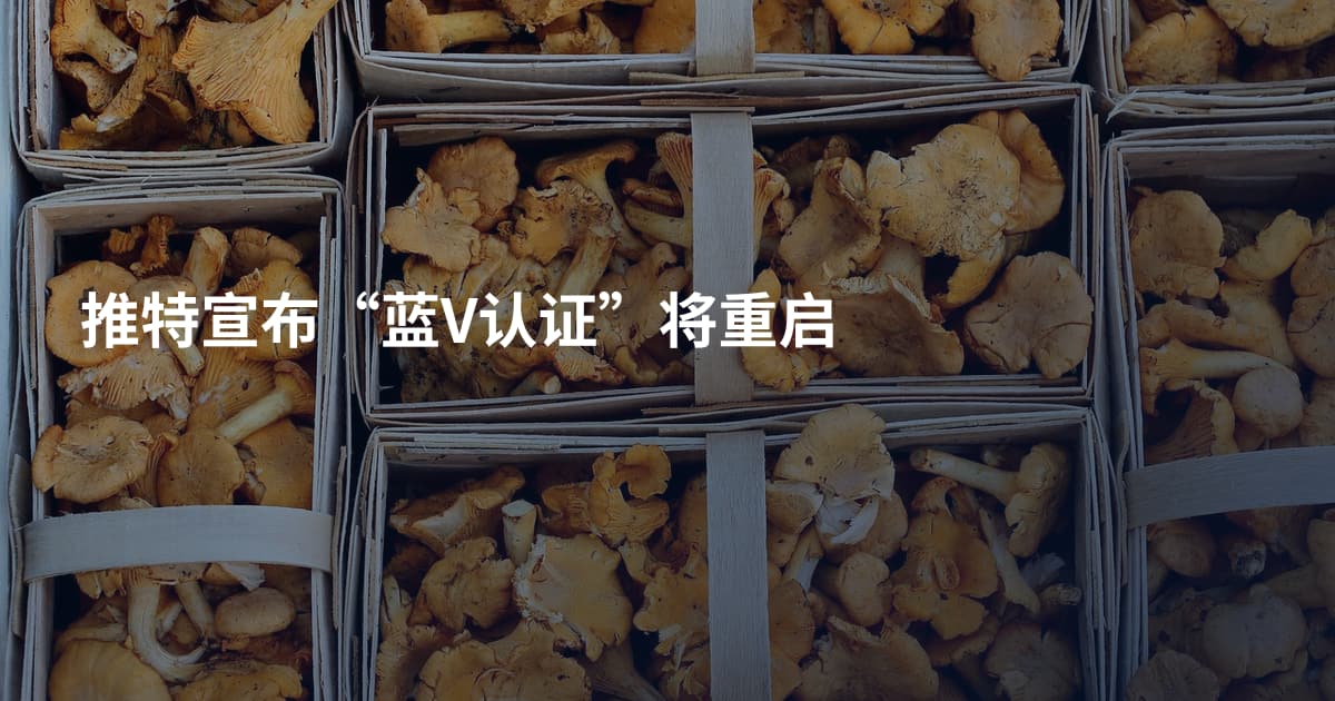 推特宣布“蓝V认证”将重启