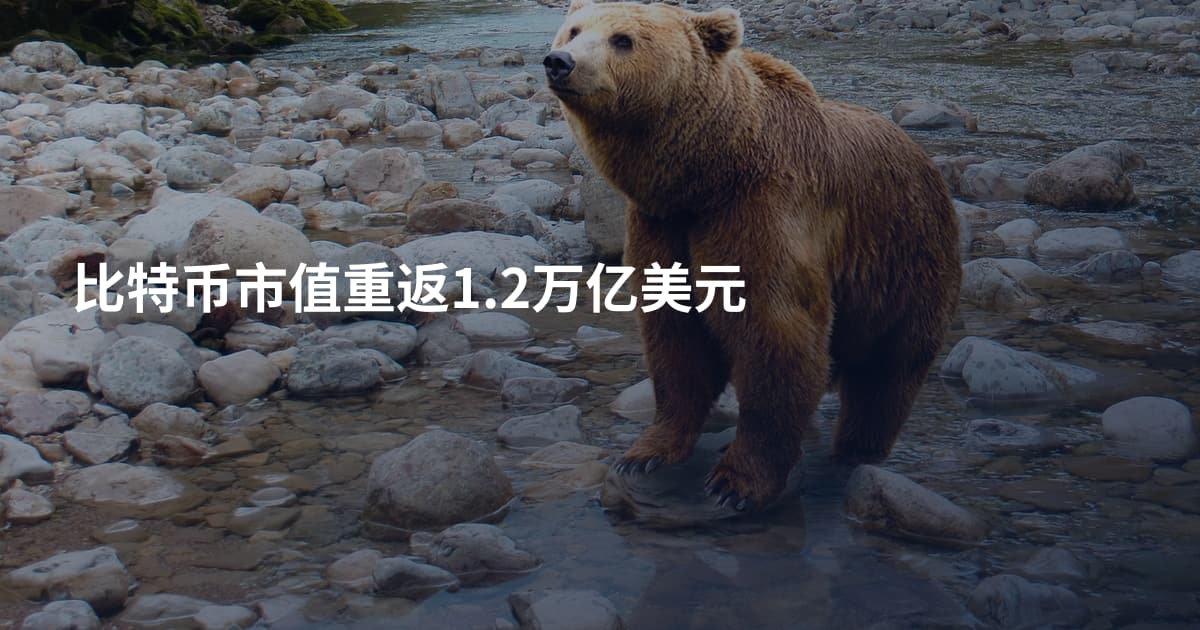 比特币市值重返1.2万亿美元