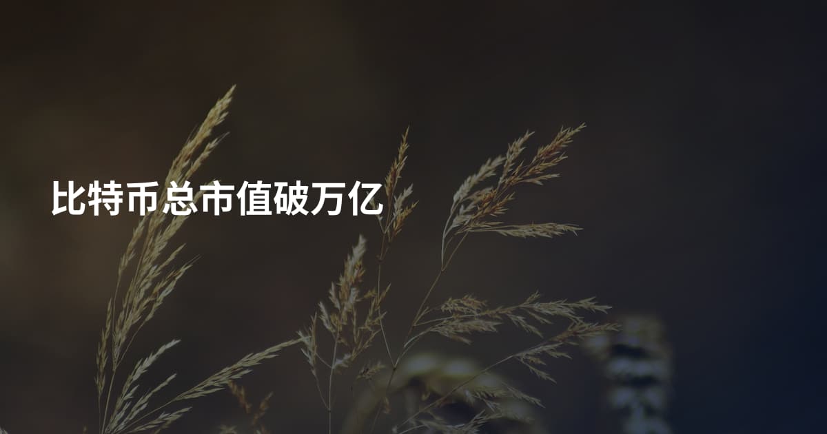 比特币总市值破万亿