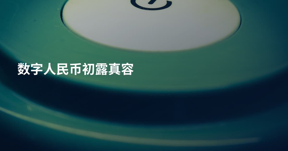 数字人民币初露真容