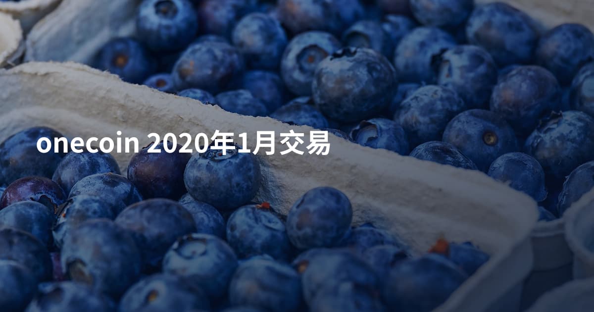 onecoin 2020年1月交易