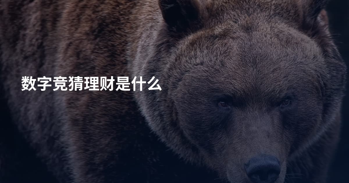 数字竞猜理财是什么