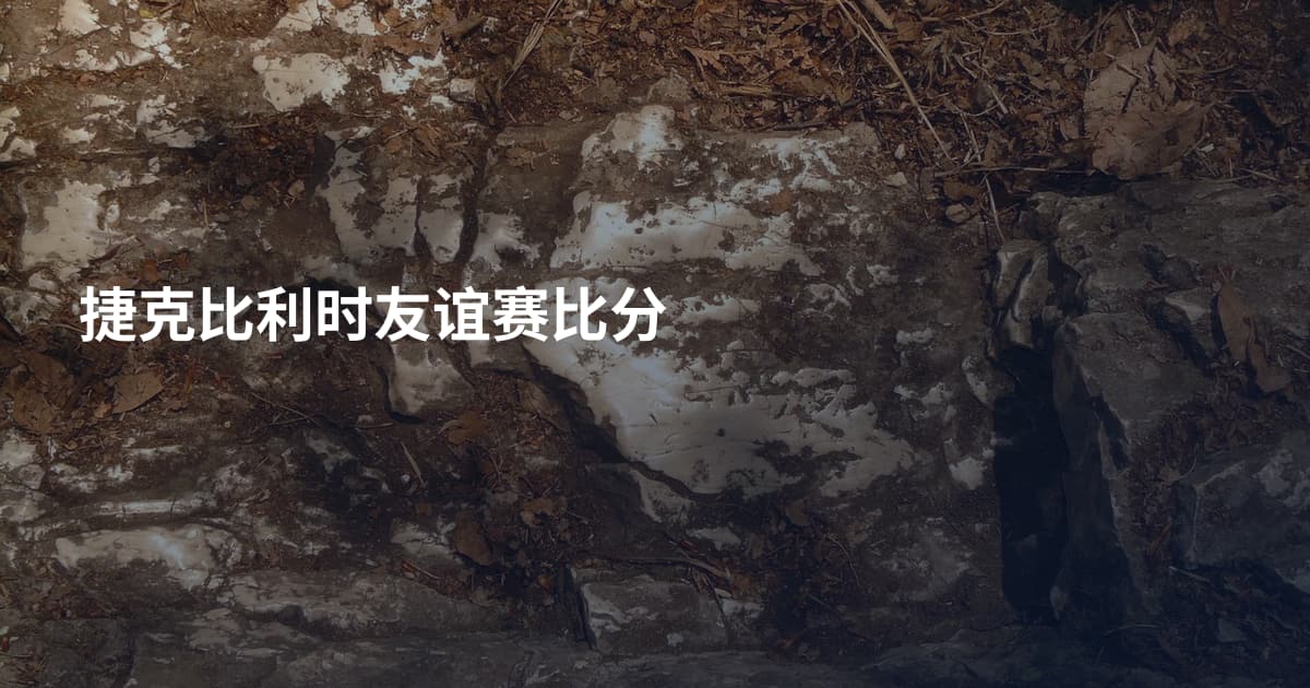 捷克比利时友谊赛比分