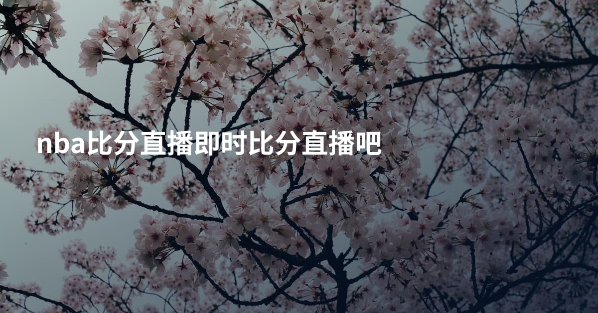 nba比分直播即时比分直播吧