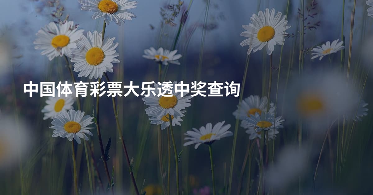 中国体育彩票大乐透中奖查询