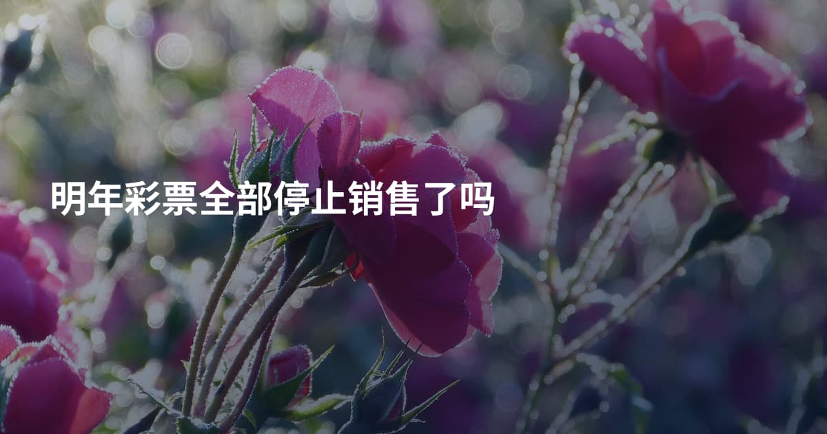 明年彩票全部停止销售了吗