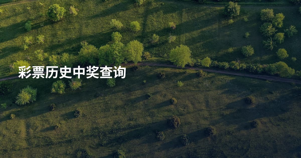 彩票历史中奖查询