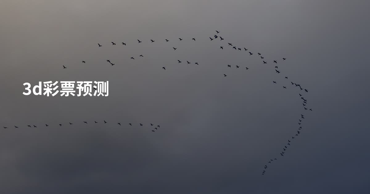 3d彩票预测