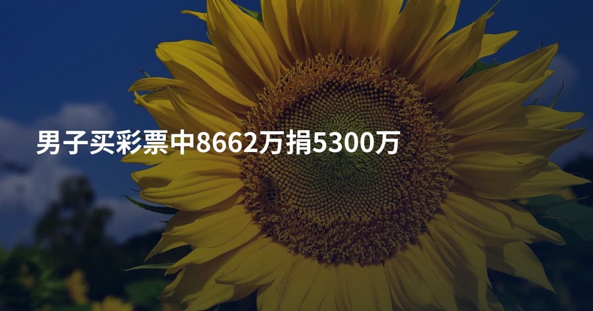 男子买彩票中8662万捐5300万