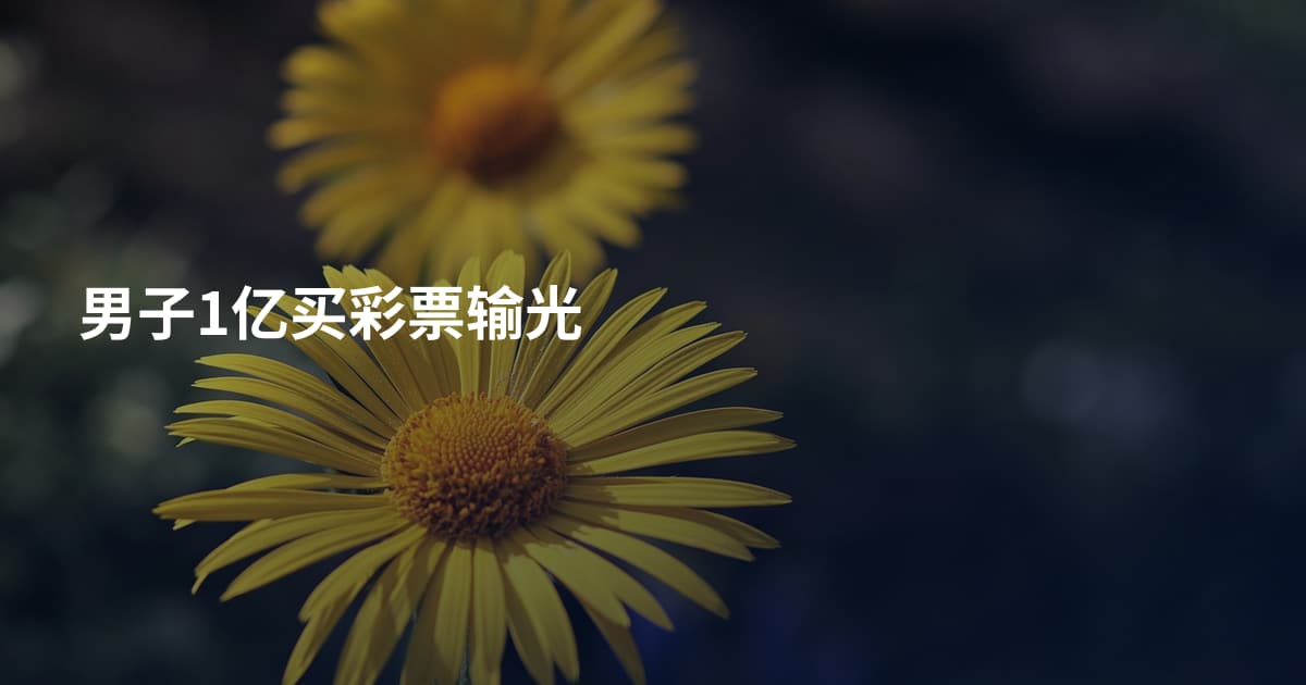 男子1亿买彩票输光