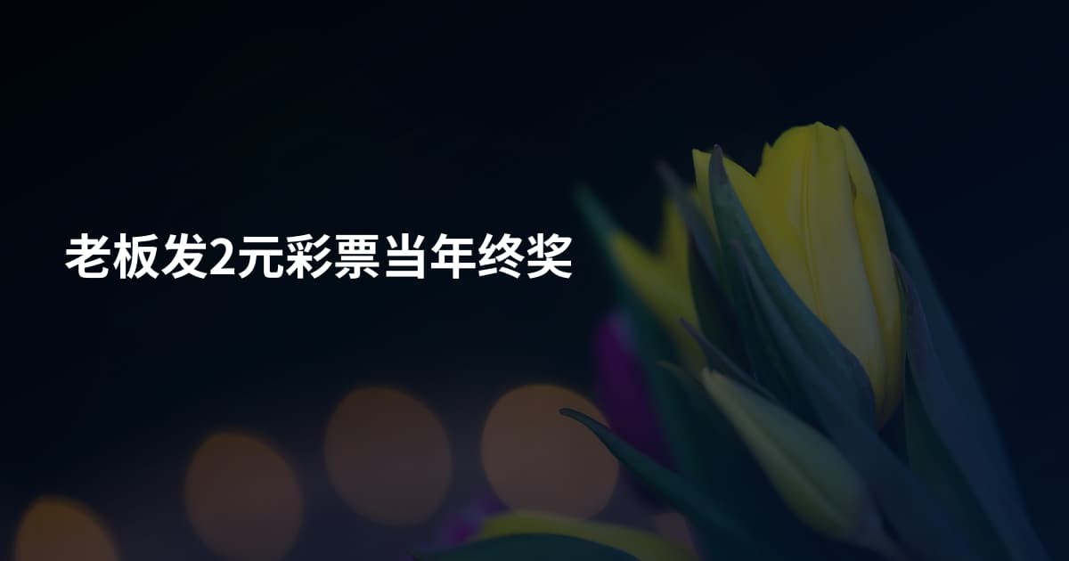 老板发2元彩票当年终奖