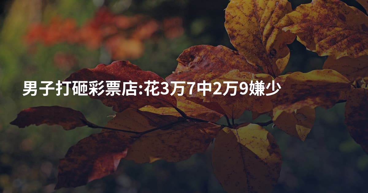 男子打砸彩票店:花3万7中2万9嫌少