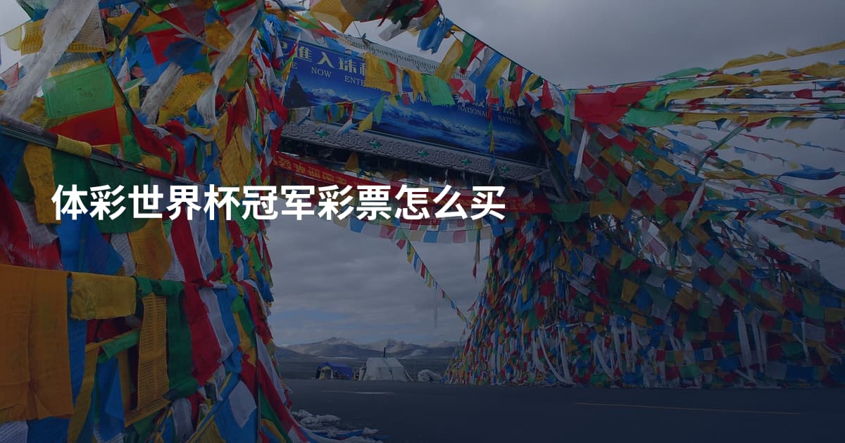 体彩世界杯冠军彩票怎么买
