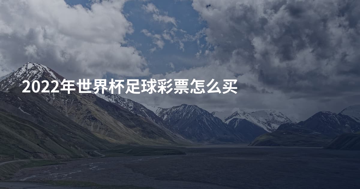 2022年世界杯足球彩票怎么买