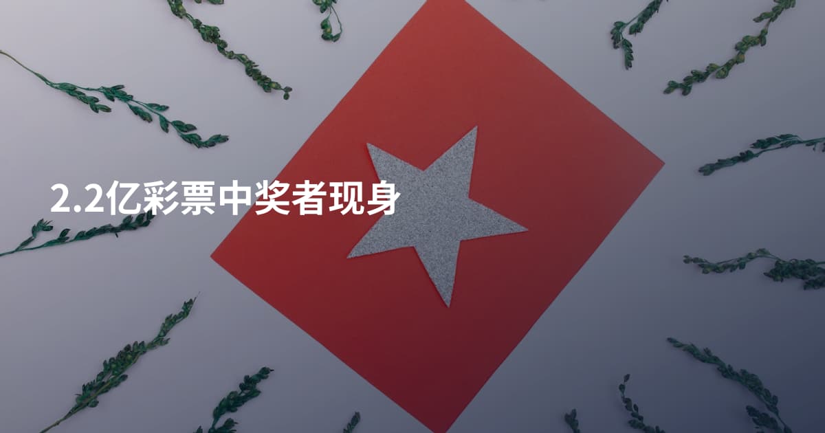 2.2亿彩票中奖者现身