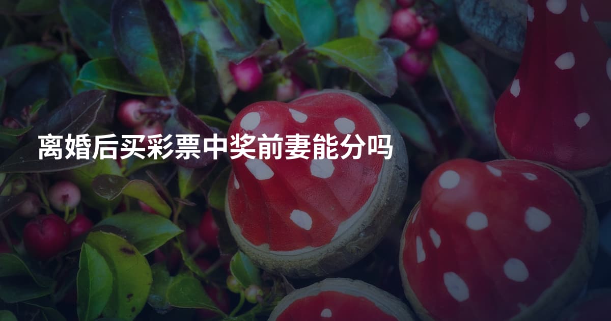 离婚后买彩票中奖前妻能分吗