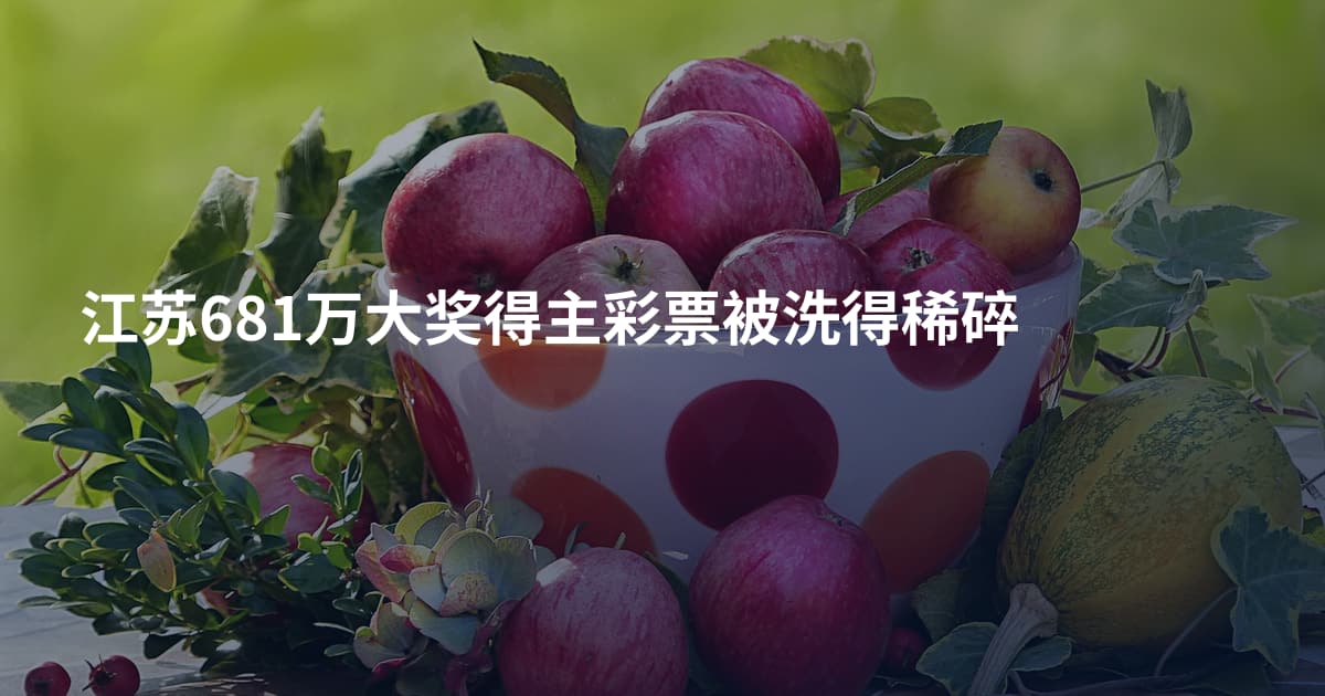 江苏681万大奖得主彩票被洗得稀碎
