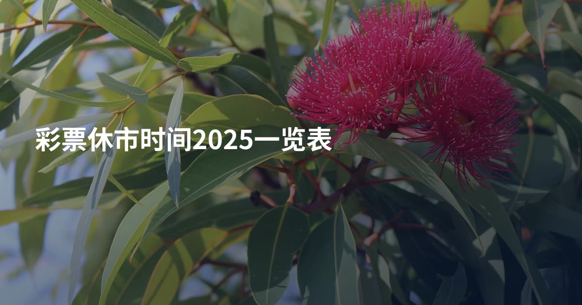 彩票休市时间2025一览表