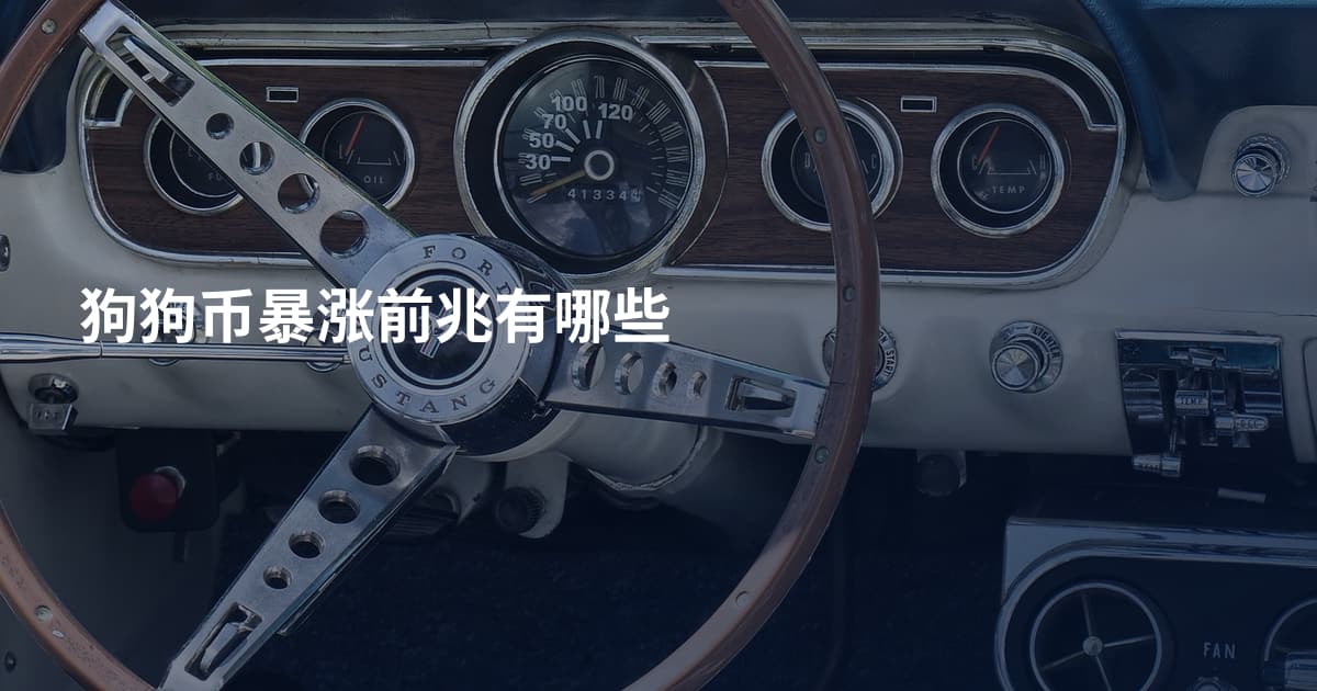 狗狗币暴涨前兆有哪些