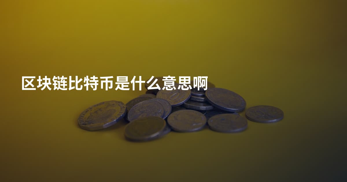 区块链比特币是什么意思啊