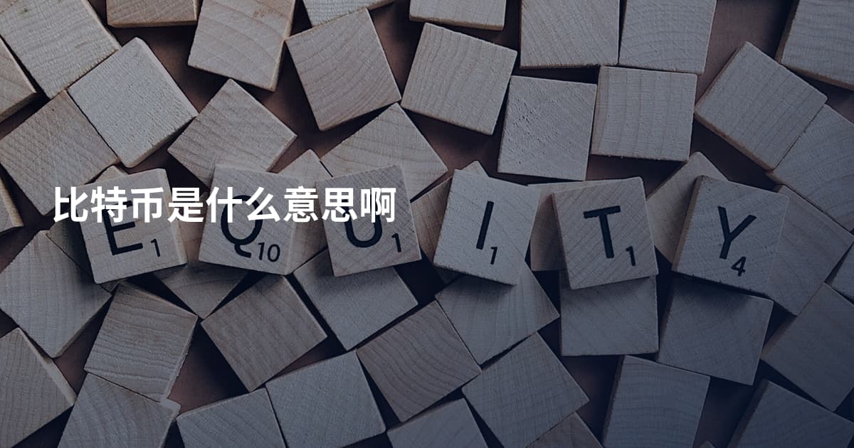 比特币是什么意思啊