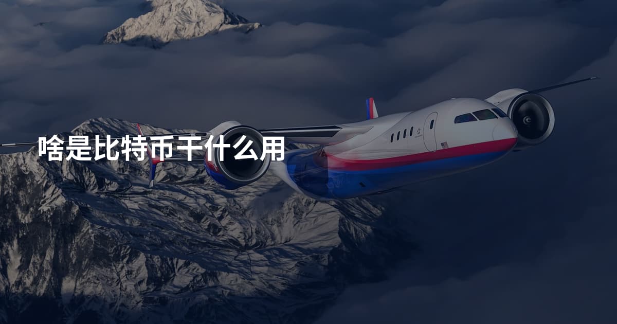 啥是比特币干什么用