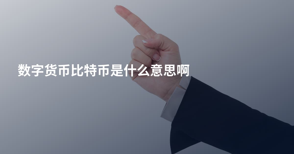数字货币比特币是什么意思啊