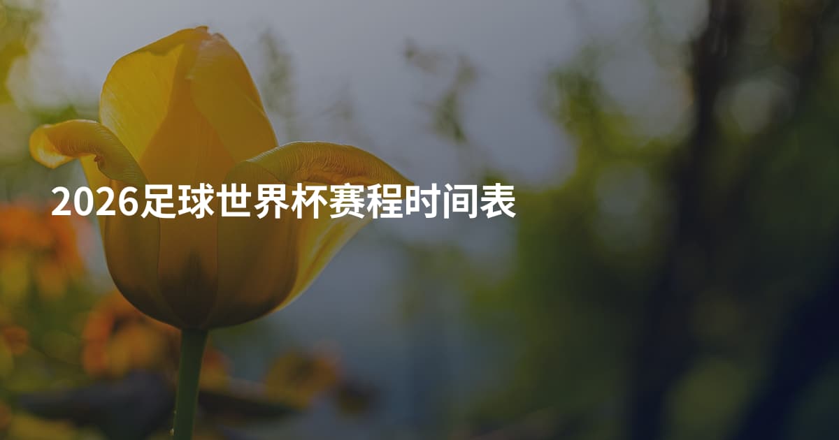 2026足球世界杯赛程时间表