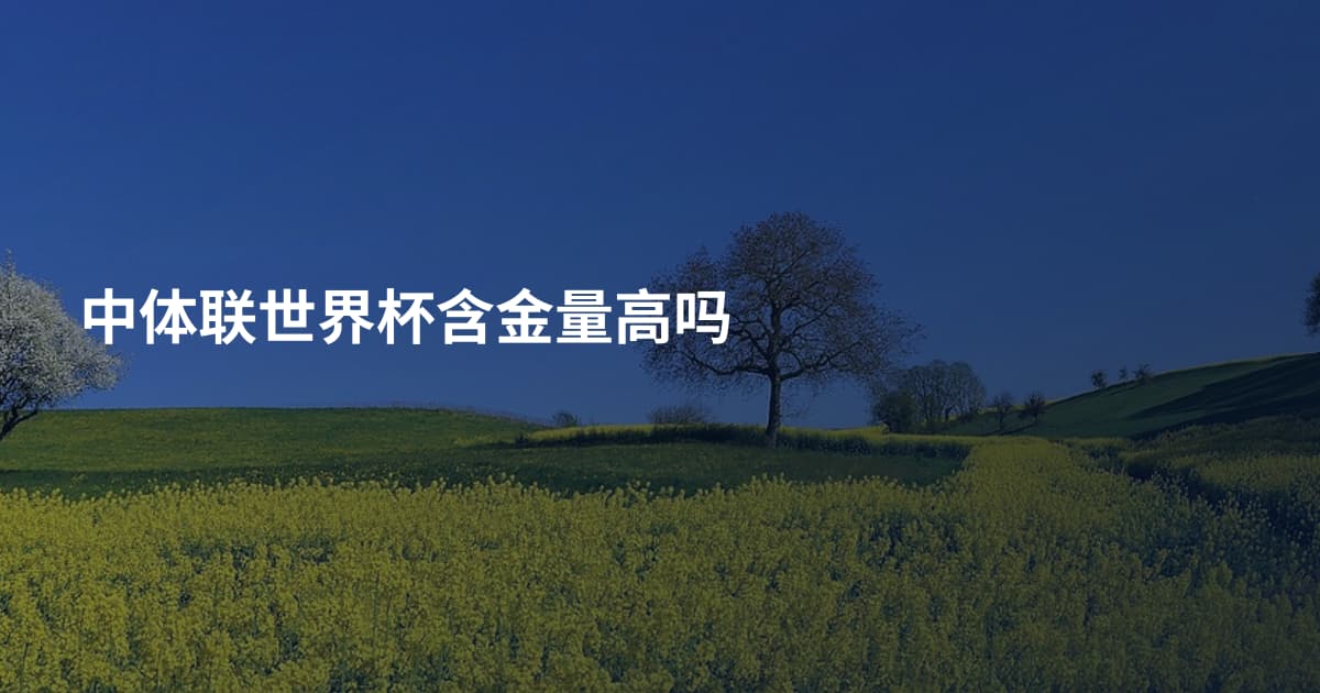 中体联世界杯含金量高吗