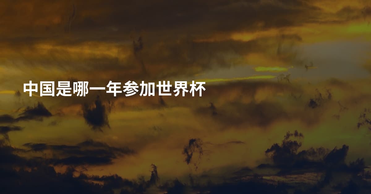 中国是哪一年参加世界杯