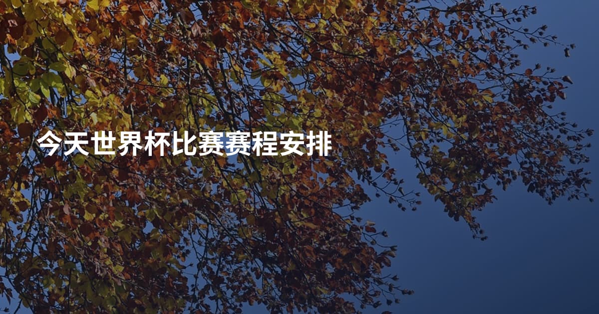 今天世界杯比赛赛程安排