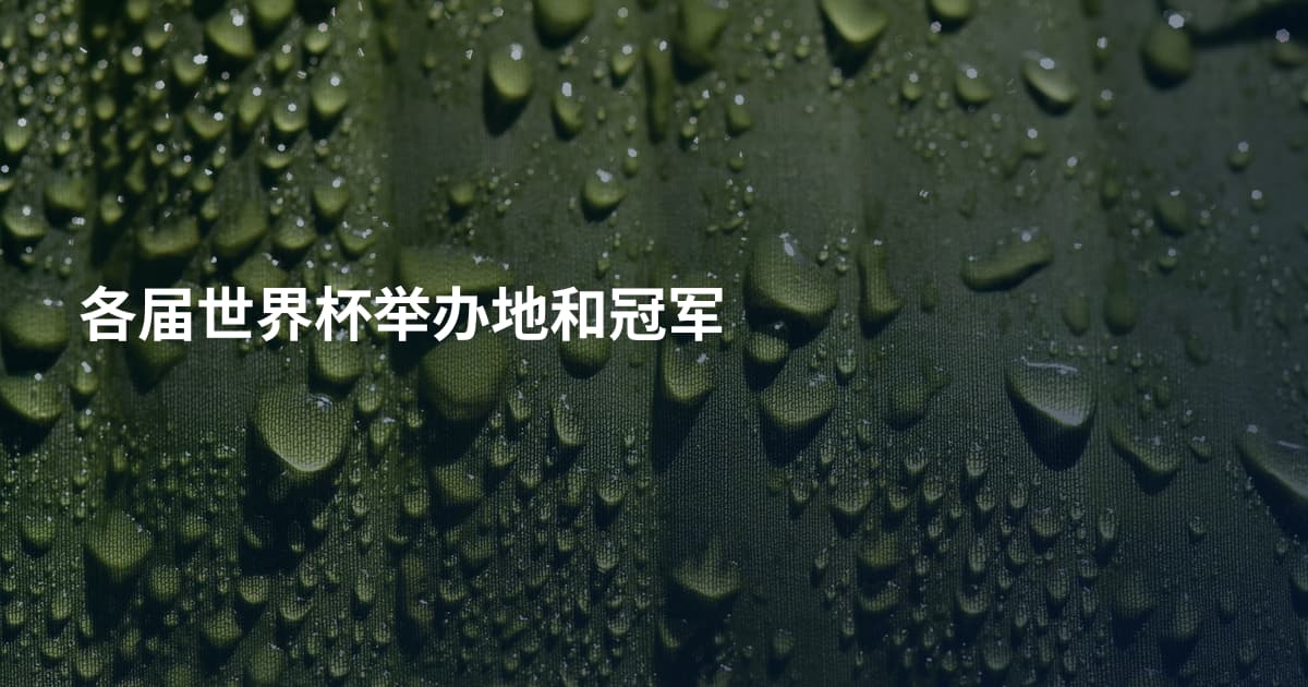 各届世界杯举办地和冠军