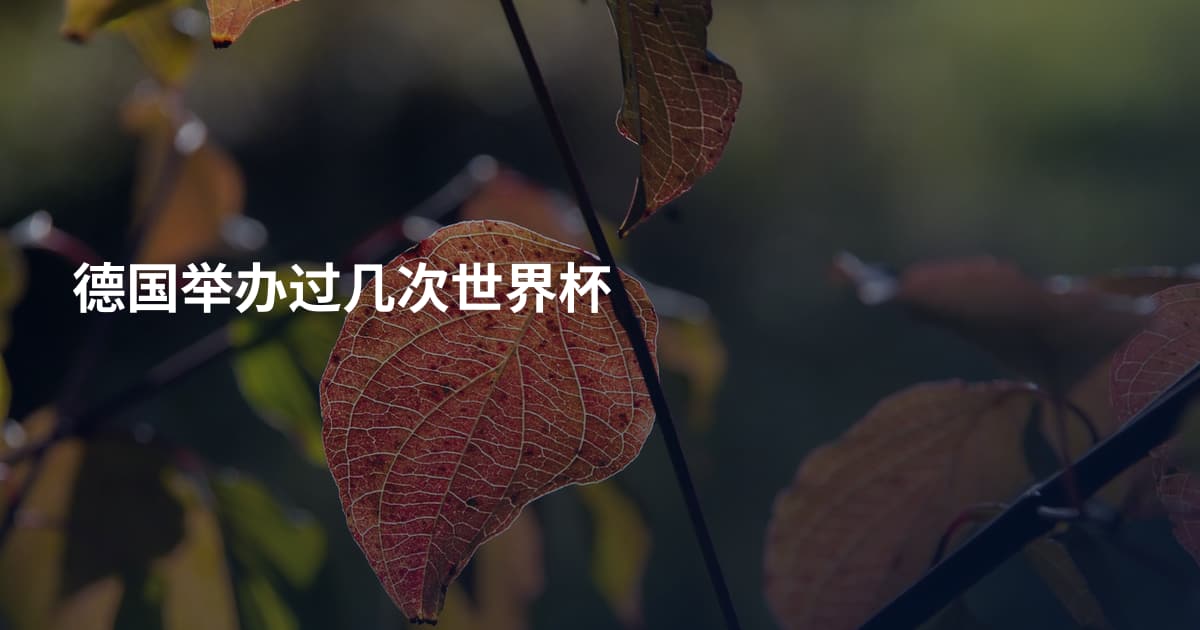 德国举办过几次世界杯