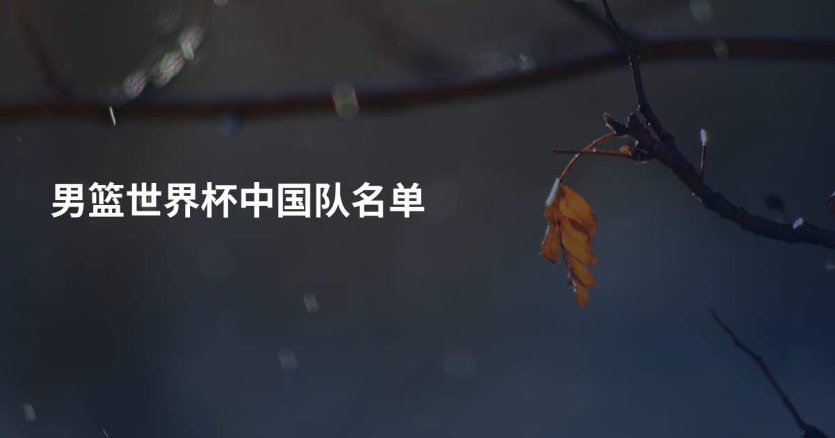 男篮世界杯中国队名单