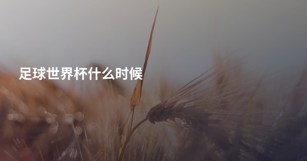 足球世界杯什么时候