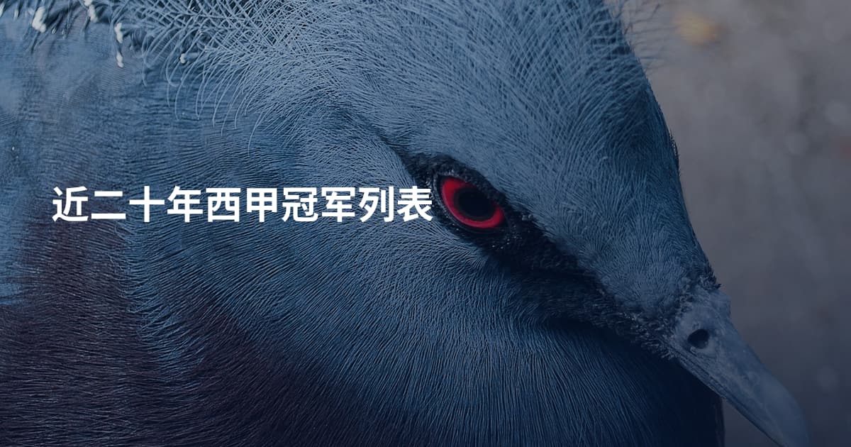 近二十年西甲冠军列表
