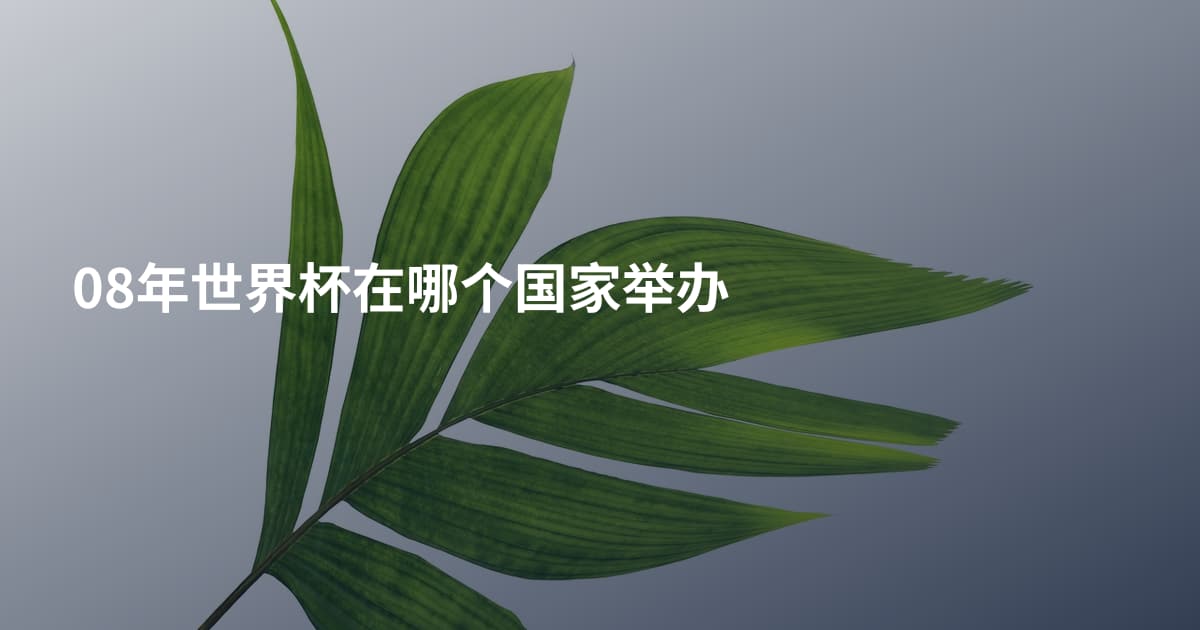 08年世界杯在哪个国家举办