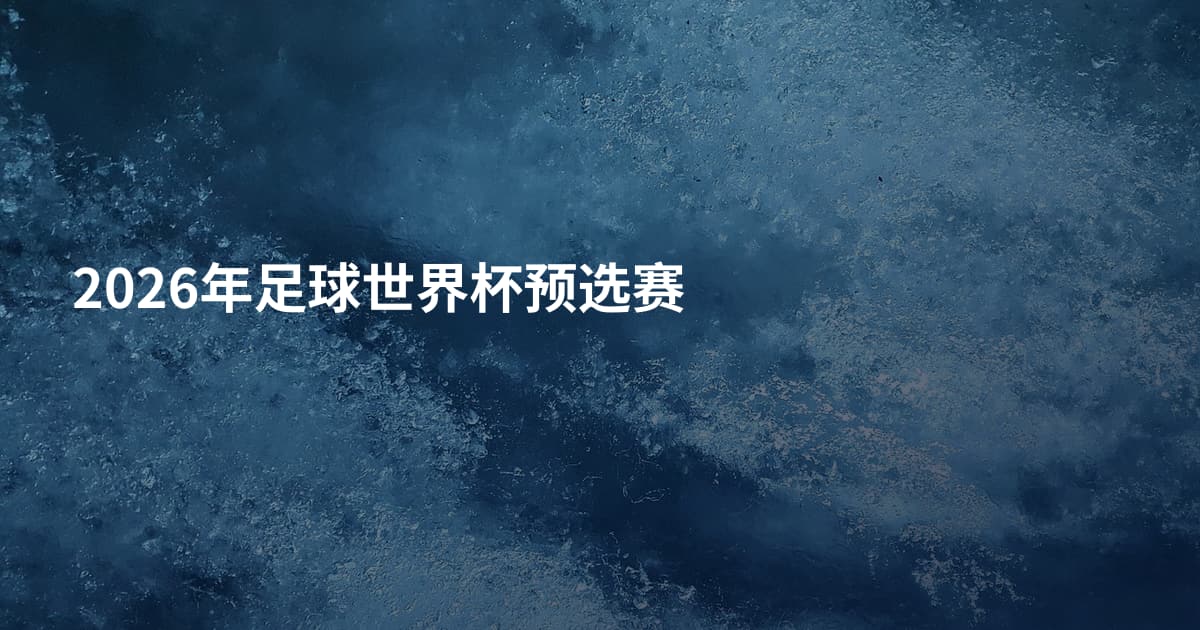 2026年足球世界杯预选赛