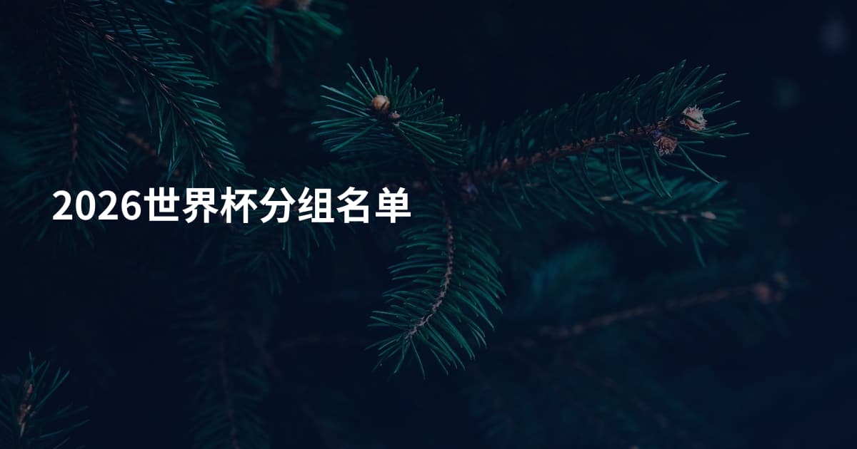 2026世界杯分组名单