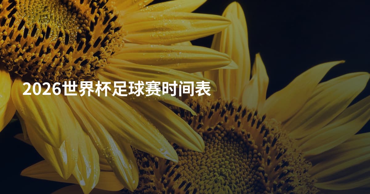 2026世界杯足球赛时间表