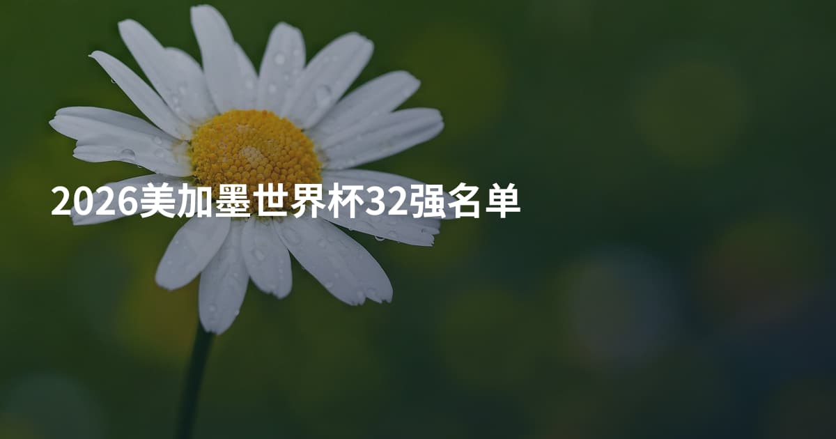2026美加墨世界杯32强名单