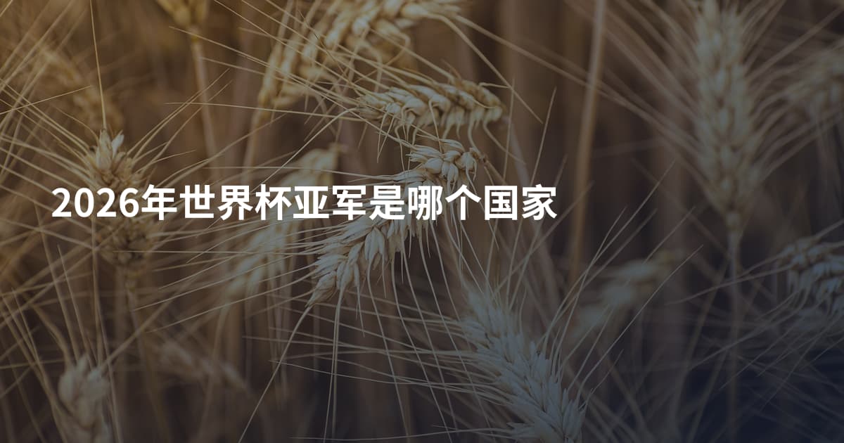 2026年世界杯亚军是哪个国家