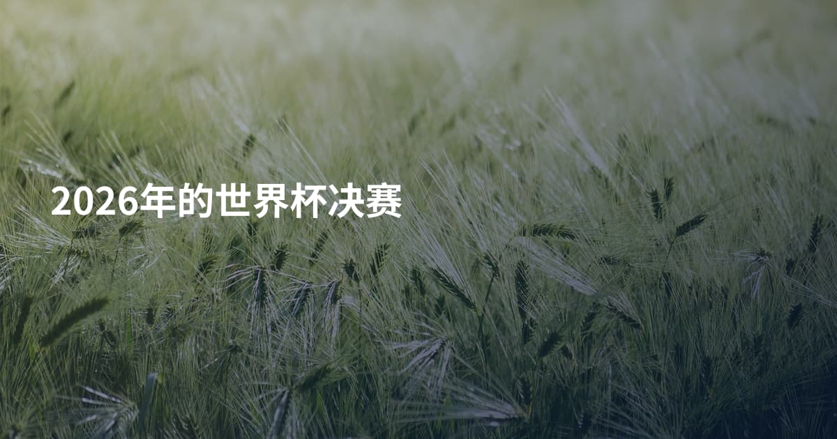 2026年的世界杯决赛