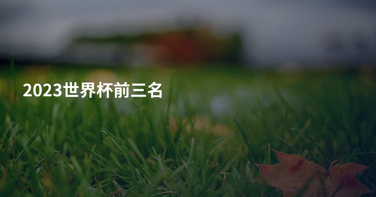 2023世界杯前三名