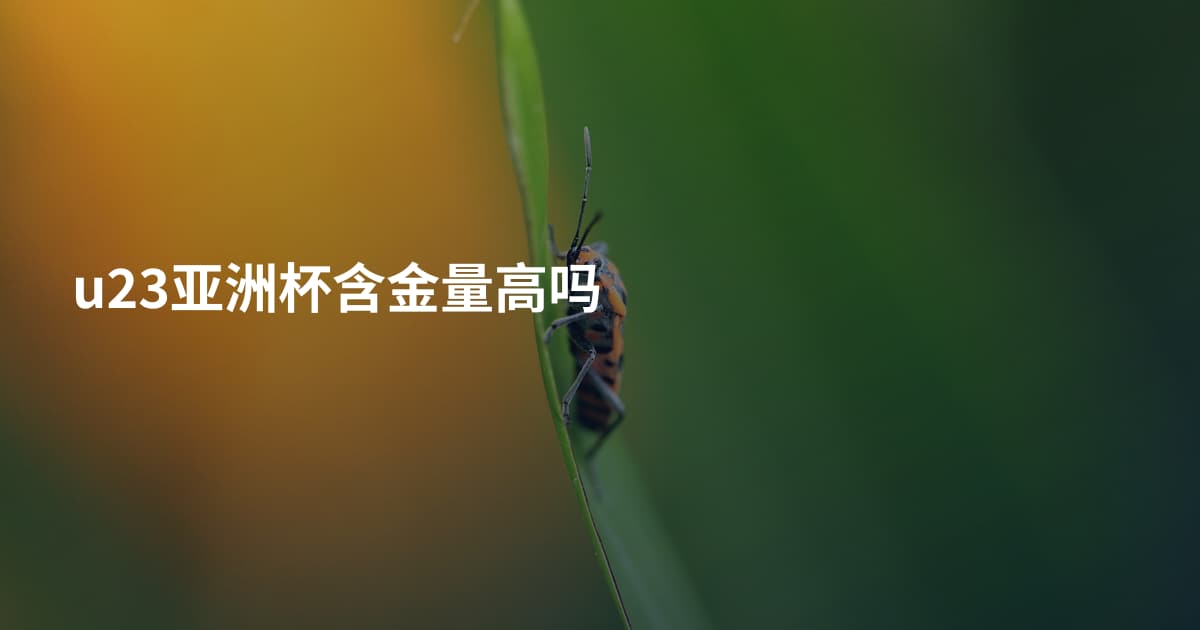 u23亚洲杯含金量高吗