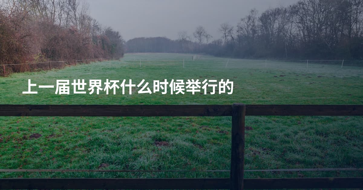 上一届世界杯什么时候举行的