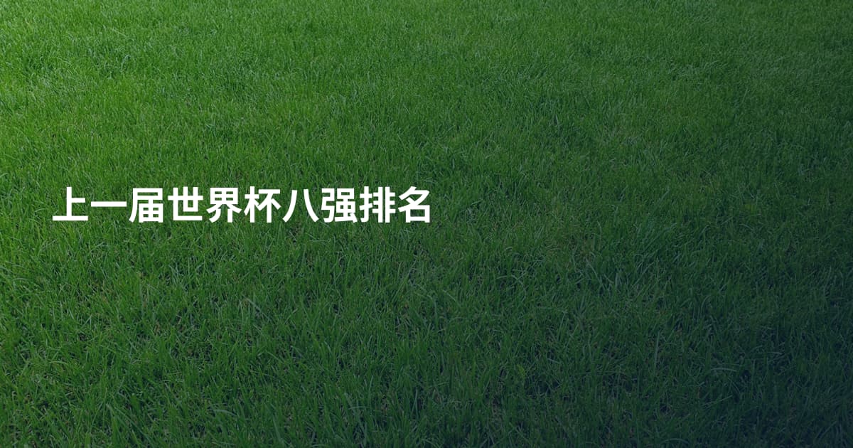 上一届世界杯八强排名