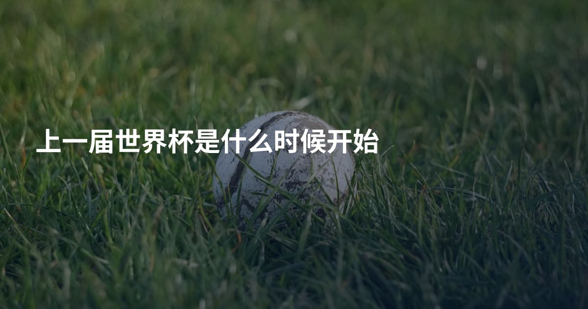 上一届世界杯是什么时候开始