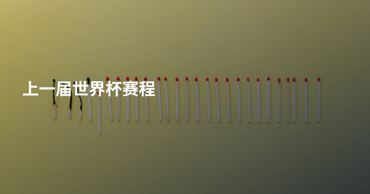 上一届世界杯赛程