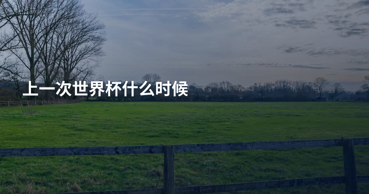 上一次世界杯什么时候